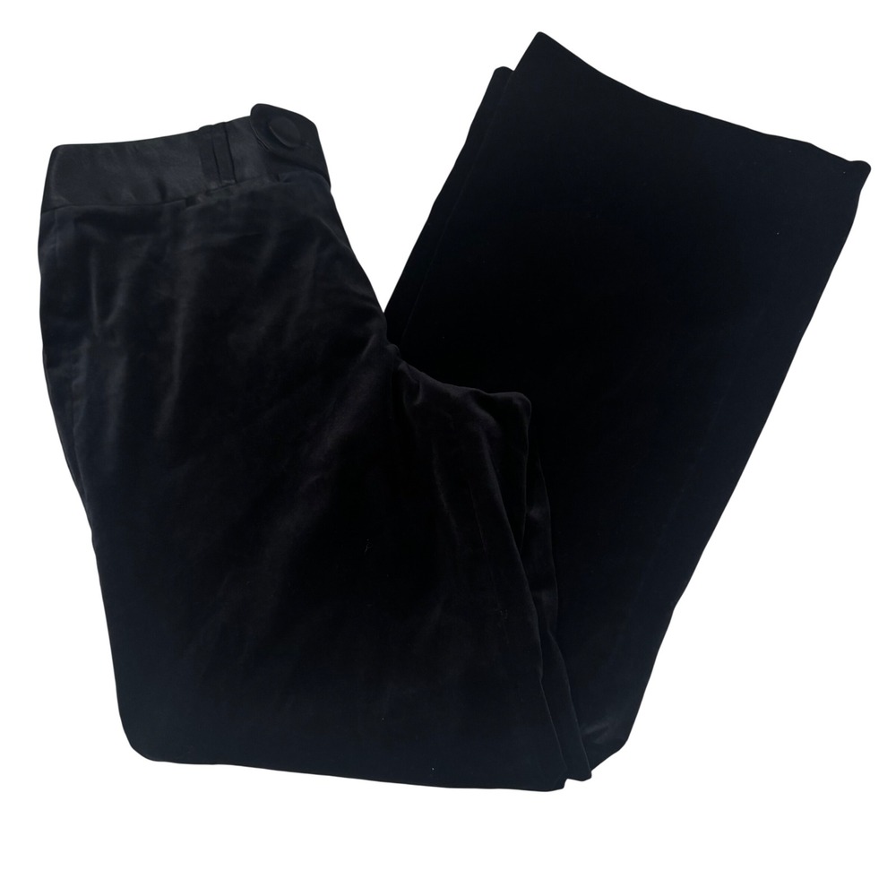 Banana Republic‎ Women's 8 Martin Fit Black Velvet Satin Flare Leg Stretch Pants